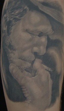 Tattoos - Tom Waits portrait healed - 42376